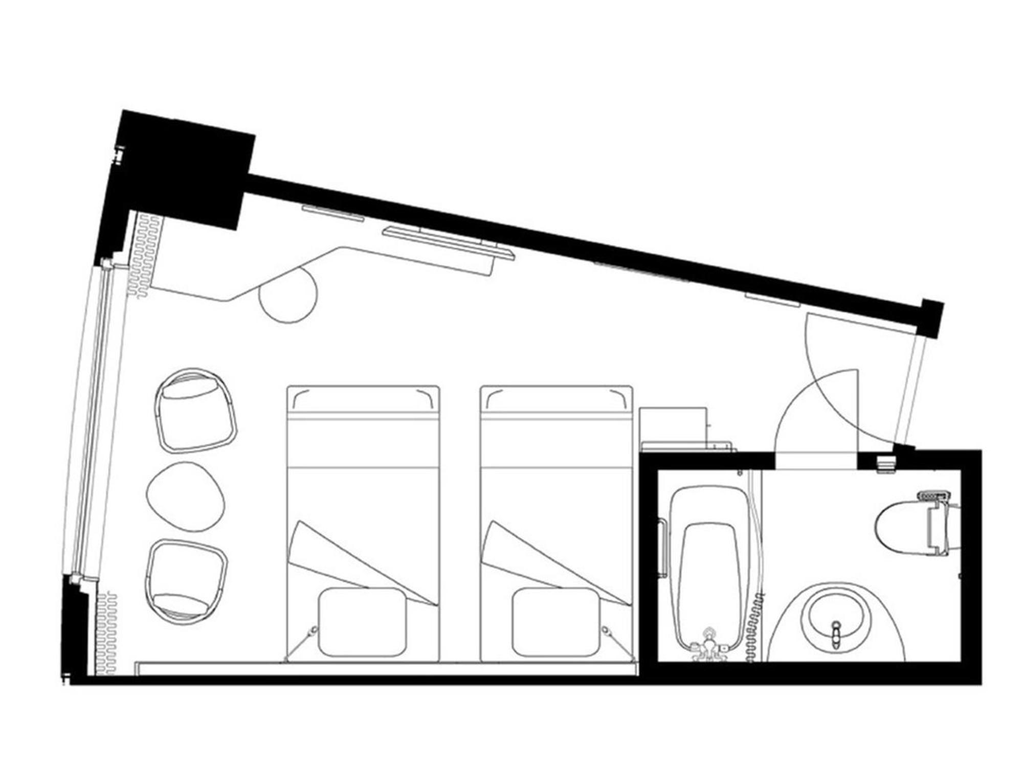 Sapporo Prince Hotel Habitación foto A floorplan of a typical room
